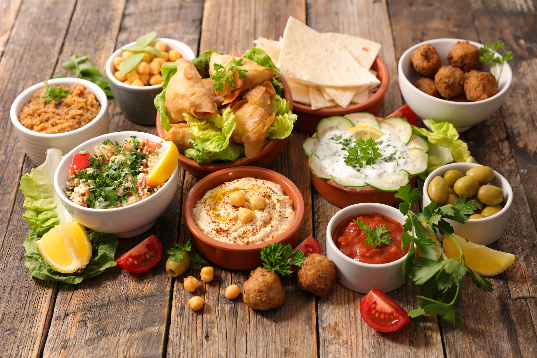 assorted lebanese food