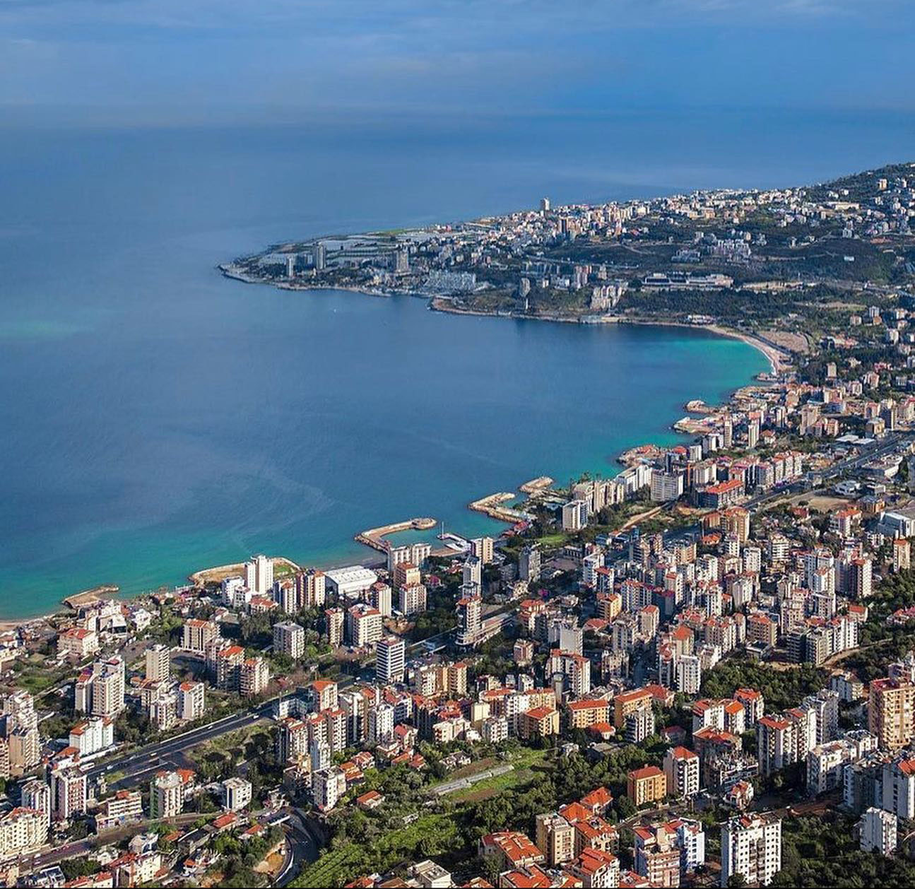 Lebanon coastline view from the sea
